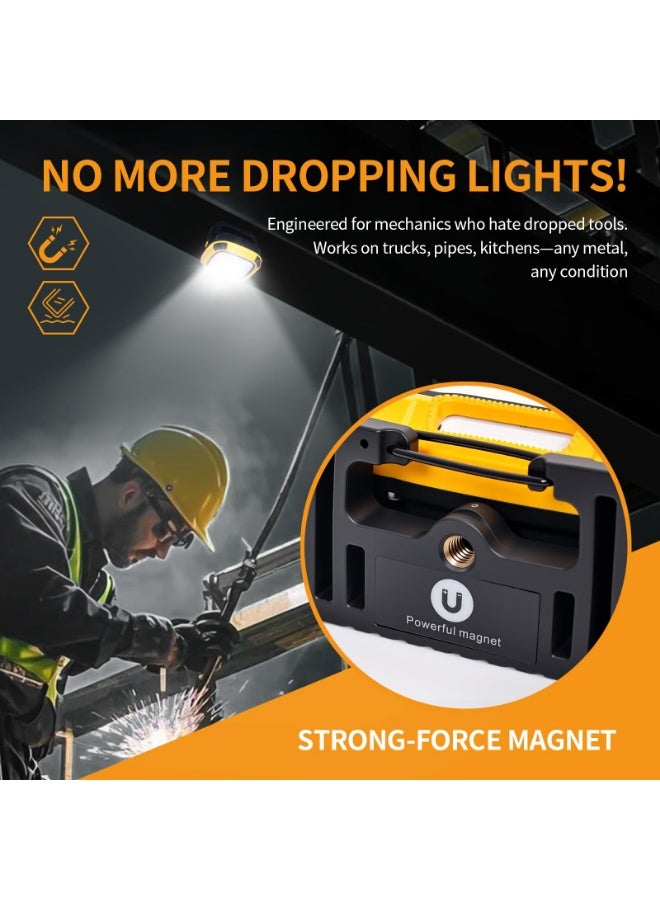 Arabest 6000mAh Magnetic Work Light Rechargeable with 4000 Lumen IP65 Waterproof, 30H Runtime, 4 Brightness & 4 Color Modes with Red SOS, Strong Magnet Base for Car Repair, Camping, Emergency - Image 2